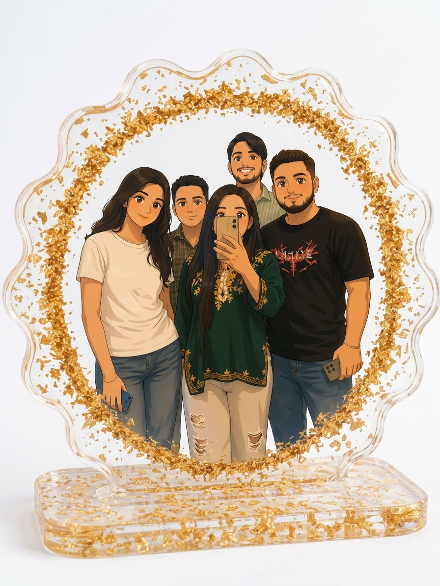 Personalised Resin Photo Frame with Stand, beautifully crafted to preserve your special memories. Perfect for birthdays, anniversaries, weddings and gifting.