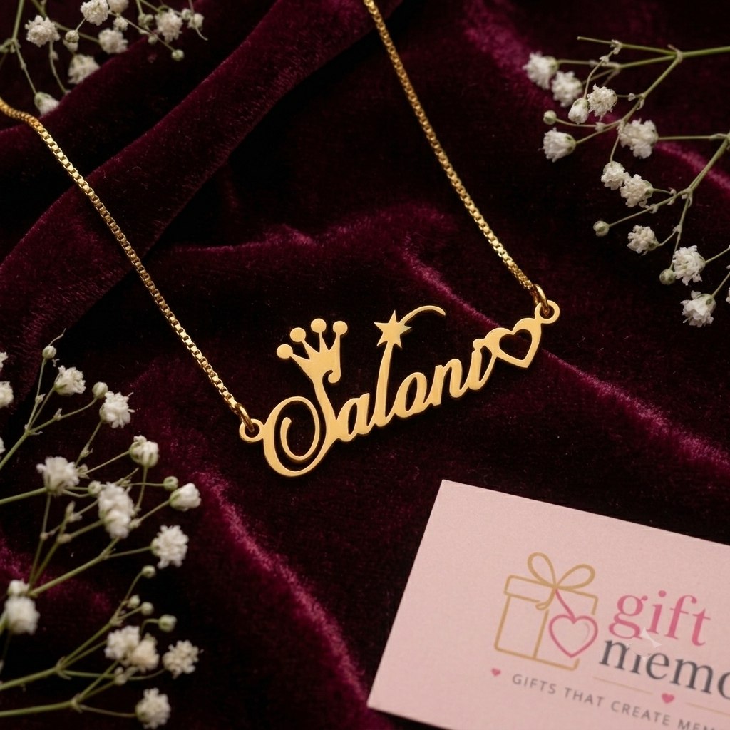 Personalised Name Necklace Gold Plated- 24 K