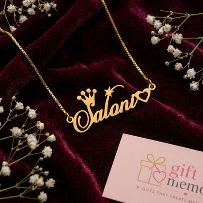Personalised Name Necklace Gold Plated- 24 K