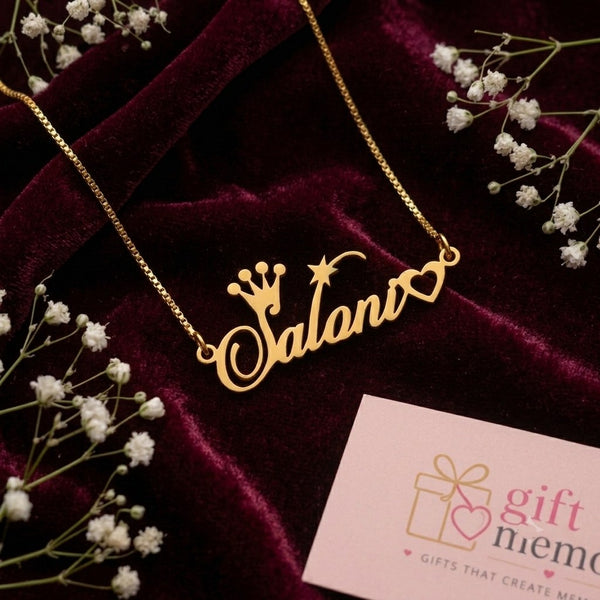 Personalised Name Necklace Gold Plated- 24 K